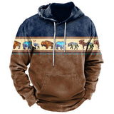 Vintage Indian Style Men's Hoodie Hooded Sweatshirt Unisex Harajuku Pullover New Jacket Oversized Casual Streetwear Tops