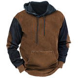 Vintage Men's Hoodies Winter Clothing Loose Casual American Western Cowboy Costume Streetwear Oversized Hoodie Man's Sweatshirt