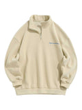 Foesce Cotton Hoodie for Men Solid Fleece Lining Sweatshirt Turtleneck Zipper Streetwear Pullover Fall Winter Warm Sweats Hoodies