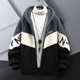 Winter Warm Coats for Men Leisure Lamb Wool Outerwear Zipper Padded Jacket Chic Trendy Thick Fur Plush Warm Men's Clothing