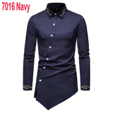 Embroidery Shirt Men Brand New Long Sleeve Mens Dress Shirts Casual Slim Fit Button Down Chemise Homme Camisetas Hombre