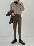 Men's Korean Style Loose Long Sleeved High-quality Shirts Fashion Solid Color Lapel Collar Business Shirts Top Clothes