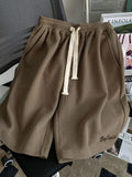 Waffle Sports Suit Unisex Summer Hong Kong Style Short-sleeved Shirt + Korean Lstter Shorts Casual Handsome Two-piece Set