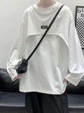 Long-sleeved T-shirt Men's Spring Autumn Hong Kong Style Trend High-end O-neck Sweater Men Women Harajuku Casual Bottoming Shirt