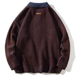 Foesce Autumn Zip Up Pocket Cardigan Men Baggy Sweatercoat Fashion Harajuku Streetwear Knitwear Jumper Clothing Tops Male Plus Size 5XL