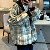 Foesce Jackets Men Reversible Design Teens Students Cool Handsome Casual Baggy All-match Fashion Clothing Streetwear Preppy Hooded Cozy