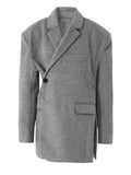 Foesce Loose Fit Gray Irregular Big Size Elegant Woolen Coat Parkas New Long Sleeve Women Fashion Autumn Winter
