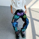 Chic Graffiti Y2K Fashion Baggy New Jeans Kpop Pants Women Clothing Korean Casual Straight Women Long Trousers