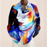 Men's shirt fashion casual graffiti abstract street outdoor prom quality material soft and comfortable new