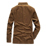 Foesce New Solid Color Men Blazers Luxury Corduroy Casual Slim Suit Jacket Business Social Office Dress Coat Streetwear Men Clothing