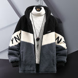 Winter Warm Coats for Men Leisure Lamb Wool Outerwear Zipper Padded Jacket Chic Trendy Thick Fur Plush Warm Men's Clothing