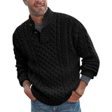 Knitted Sweater Men Solid Argyle Loose Fall and Winter Male Clothing Pullovers Vintage Style Green Sweaters for Man