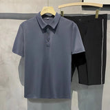 Summer New Solid Color Men Polo Shirt Comfortable Simple Casual Business Male Office Short-sleeved Shirt Black White Gray