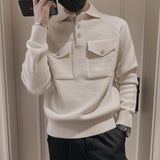 Brand Clothing Men Winter High Quality Slim Fit Thermal Knitted Sweater/Male Fashion Leisure Set Head Sweaters S-3XL Beige