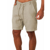 Foesce New Men's Cotton Linen shorts Pants Male Summer Breathable Solid Color Linen Trousers Fitness Streetwear S-4XL