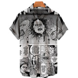 Summer Style Personality 3D Printed Dread Man Pattern Men's Handsome Short Sleeve Hawaiian Fashion Designer Casual New Custom Sh