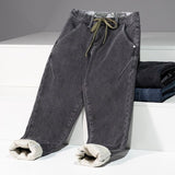 Winter Thick Warm Fleece Jeans Men Pants High Qualiy Large Size Stretch Cotton Solid Denim Joggers Baggy Jean Trousers
