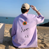 Foesce Summer Sunflower Letter Graphic Men Tshirts Harajuku Short Sleeve Casual Loose T Shirt O Neck Male Tees Tops Unisex