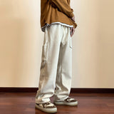 Winter Plush Thick Corduroy Pants Men Warm Fashion Pocket Cargo Pants Men Japanese Streetwear Loose Straight Pants Mens Trousers