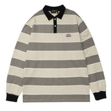 Japan Retro Striped Long-sleeved  Shirt Top Men Women Loose Trend Couple BF Lapel Sweatshirt Preppy Hip Hop Cool Shirts