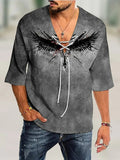 Mens Vintage  T-shirt Summer Top Casual Blouses Shirts Half Sleeve Cotton Linen Shirts Men Loose Baggy Shirt Silk Chemise Homme