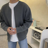 Foesce New Fashion Spring Autumn Knitted Cardigan Men Casual Sweater Long Sleeve Knitwear Slim Fitted Zippers Cardigans Male
