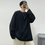 Foesce  Pure Cotton Men's Long Sleeve T-shirts Multicolor Casual Tops Large Size Unisex Luxury Tees Bottoming Shirt