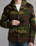 Men's Fashion Casual Knitted Coat Personality Autumn Winter New Trendy Camouflage Sweater Lapel Long Sleeve Clothes