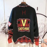 Ugly Christmas Sweater Korean Fashion Knitted Tassel Harajuku Streetwear Hip Hop Cardigan Casual Vintage Style Warm Cotton Tops
