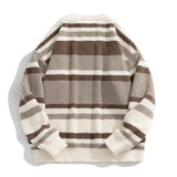 Winter Warm retro Sweater Men Trend stitching Turtleneck Mens Pullover thick Slim stripe Sweaters Tops Knitted Men's Jumper
