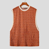 Foesce  Men Tank Tops Patchwork Mesh Transparent Lace Streetwear O-neck Sleeveless Vests Sexy Fashion Men Clothing S-5XL