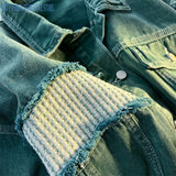 High Street Ripped Patchwork Denim Jacket Men's and Women's Clothing Spring Chic Retro Loose-Fitting Coat Casual Top Fashion