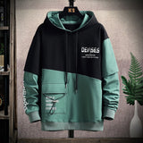 Foesce New Casual Fashion Men's Hoodies Patchwork sleeves Letter Printing Design Cotton Men's Hoodies High Street Trend Unisex Hoodie