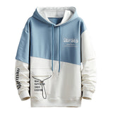 Foesce New Casual Fashion Men's Hoodies Patchwork sleeves Letter Printing Design Cotton Men's Hoodies High Street Trend Unisex Hoodie
