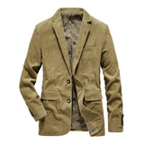 Foesce New Solid Color Men Blazers Luxury Corduroy Casual Slim Suit Jacket Business Social Office Dress Coat Streetwear Men Clothing