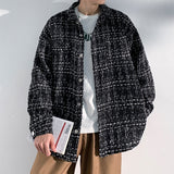 Spring Autumn Casual Premium Heavy Shirts Men Solid Loose Long Sleeve Shirts Male Hip Hop Thick Korean Man Woolen Coat New