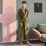 Plus Size Flannel Couple Robe Sleepwear New Autumn Winter Long Kimono Bathrobe Gown Nightwear Casual Coral Fleece Home Clothes