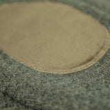 Maden Men's Vintage Warm Soft Mohair Turtleneck Sweater Green Grey Long Sleeve Sweater With Elbow Patch