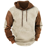 Vintage Men's Hoodies Winter Clothing Loose Casual American Western Cowboy Costume Streetwear Oversized Hoodie Man's Sweatshirt