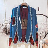 Ugly Christmas Sweater Korean Fashion Knitted Tassel Harajuku Streetwear Hip Hop Cardigan Casual Vintage Style Warm Cotton Tops