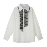 New Spring Yamamoto Style Dark Style Personality Lace Decoration Temperament Youth Men's Loose Casual Long-sleeved Shirt