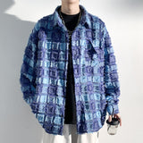 Foesce Spring Autumn Premium Heavy Shirts Men Solid Loose Long Sleeve Brushed plaid shirt Jacket Male Hip Hop Thick Korean Woolen Coat