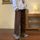 Vintage Coffee Straight Jeans Men Loose Denim Trousers Neutral Jean Pants Streetwear Casual Wide Leg Jeans Man Women Baggy Denim