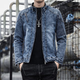 Foesce Autumn And Winter New Tide Solid Jackets Men Korean Fashion Cotton Slim Fit Denim Jacket Clothing Youth Coat