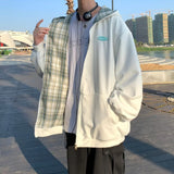 Foesce Jackets Men Reversible Design Teens Students Cool Handsome Casual Baggy All-match Fashion Clothing Streetwear Preppy Hooded Cozy