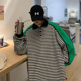 Spring Cotton Striped Hoodie Men Fashion Casual Lapel Sweatshirt Men Streetwear Loose Hip Hop Pullover Hoodies Mens Hoody M-2XL