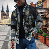 Vintage Leopard Jackets Men Spring Loose Long Sleeve Button-down Turn-down Collar Casual Coats Mens Fall Fashion Outerwear