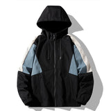 Men Bomber Jacket Patchwork Zipper Cargo Jackets Steetwear Spring Hip Hop Windbreaker Coats Korean Fashion Hooded Coat