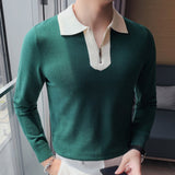 High Quality Lapel Pullover Sweater Colors Knitted Sweater For Men Pull Homme Men Winter Sweater Brand Polo Sweater