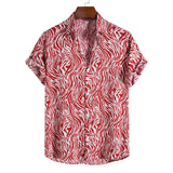 Men's Shirt Summer Men Short Sleeve Beach Hawaiian Shirts Harajuku Vintage Print Shirt Blouses Clothing Camisa Masculina